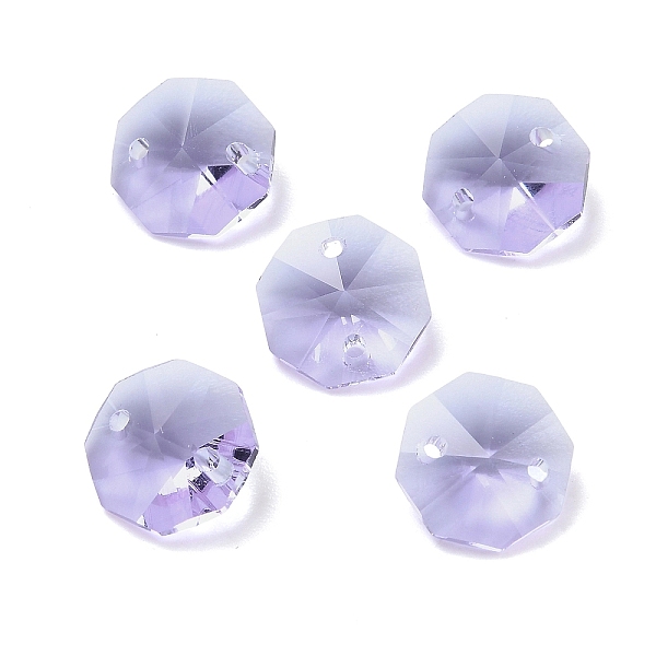 Breloques de connecteur en verre transparent