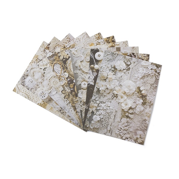

PandaHall 30 Sheets 10 Styles Vintage Lace Flower Scrapbook Paper Pads, for DIY Album Scrapbook, Greeting Card, Background Paper, Gainsboro..., Gray