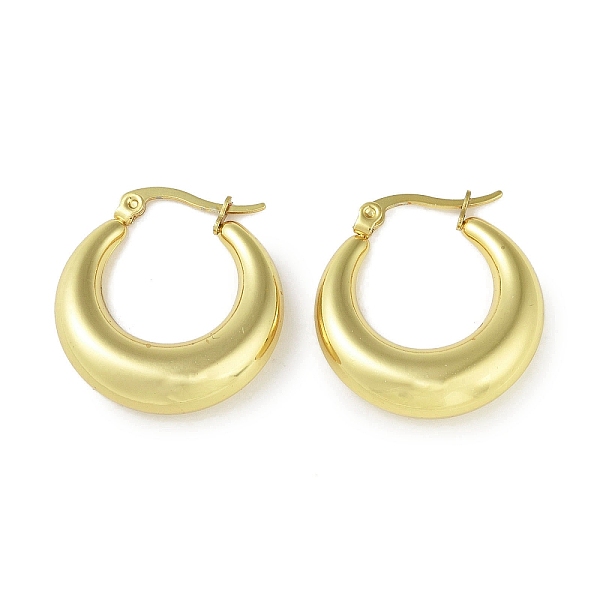 

PandaHall Ion Plating(IP) 304 Stainless Steel Hoop Earrings for Women, Ring, Real 18K Gold Plated, 26x7.5mm 304 Stainless Steel Ring