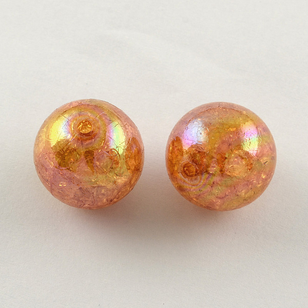 

PandaHall AB Color Transparent Crackle Round Acrylic Beads, Sandy Brown, 20mm, Hole: 2.5mm, about 108pcs/500g Acrylic Round Brown