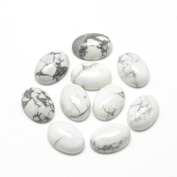 

PandaHall Natural Howlite Cabochons, Oval, 18x13x5mm Howlite Oval