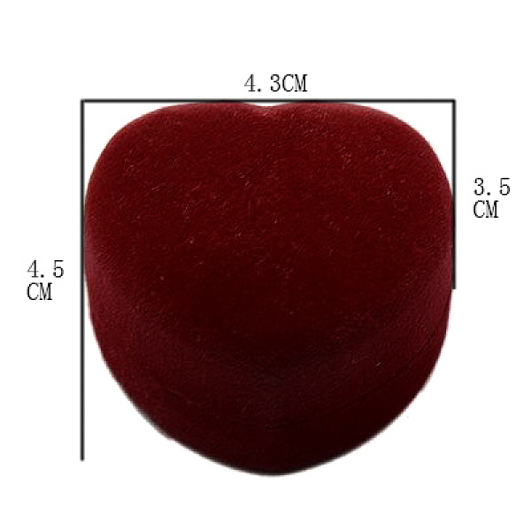 

PandaHall Velvet Ring Boxes, Heart, Red, 4.5x4.3x3.5cm Velvet Heart Red