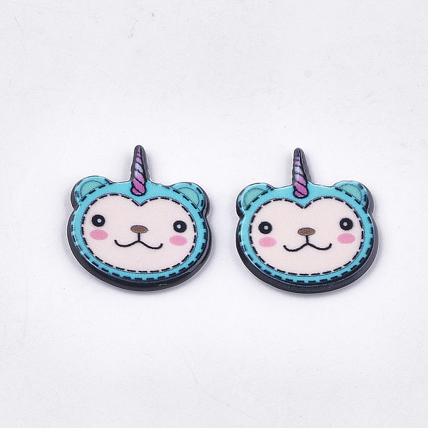 

PandaHall Plastic Cabochons, Monkey, Colorful, 22x20x2mm Plastic Monkey