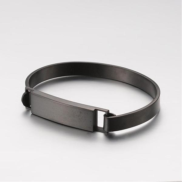 

PandaHall 304 Stainless Steel ID Bangles, Matte Gunmetal Color, 49x68mm 304 Stainless Steel