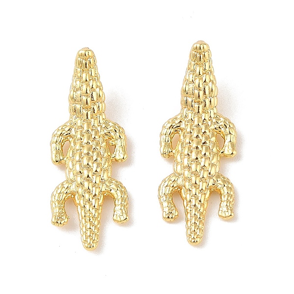 

PandaHall Brass Pendants, Crocodile, Real 18K Gold Plated, 26x9.5x7mm, Hole: 7x1mm Brass Crocodile