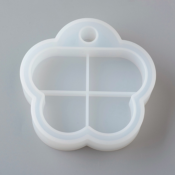

PandaHall DIY 4 Compartments Flower Layered Rotating Storage Box, Silicone Molds, for Epoxy Resin UV Resin Jewelry Making, White...