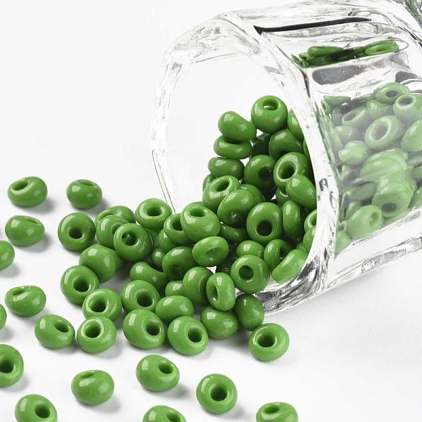 

PandaHall TOHO Short Magatama Beads, Japanese Seed Beads, (47) Opaque Mint Green, 4.5x4x3mm, Hole: 1.2mm, about 450g/bag Glass Green