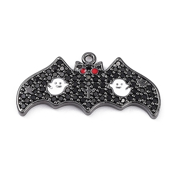 

PandaHall Rack Plating Brass Cubic Zirconia Pendants, Lead Free & Cadmium Free, Long-Lasting , Bat Charm, Gunmetal, 13.5x28.5x1.8mm, Hole..., Black