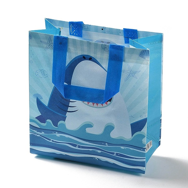 

PandaHall Cartoon Printed Shark Non-Woven Reusable Folding Gift Bags with Handle, Portable Waterproof Shopping Bag for Gift Wrapping...