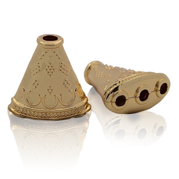 

PandaHall Nickel Free & Lead Free Light Gold Alloy Triangle Beads, Long-Lasting Plated, 23x23x10mm, Hole: 3~4mm Alloy Triangle