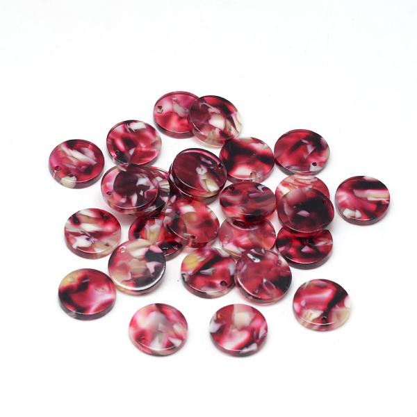 

PandaHall Cellulose Acetate(Resin) Pendants, Flat Round, FireBrick, 12x12x2.5mm, Hole: 1.5mm Cellulose Acetate Flat Round Red