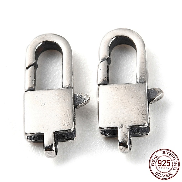 

PandaHall 925 Thailand Sterling Silver Lobster Claw Clasps, Antique Silver, 13x6.5x3mm, Hole: 1mm Sterling Silver Others