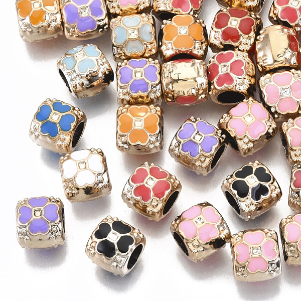 

PandaHall UV Plating Acrylic European Beads, with Enamel, Large Hole Beads, Mixed Color, Clover, Light Gold, 9x8x8.5mm, Hole: 5mm Acrylic...