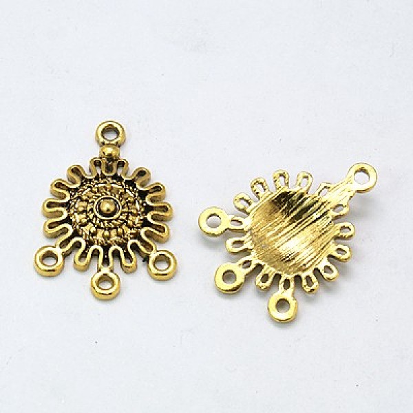 

PandaHall Tibetan Style Alloy Chandelier Components Links, Flat Round, Lead Free and Cadmium Free, Antique Golden, 27x18x3.5mm, Hole: 1.5mm...