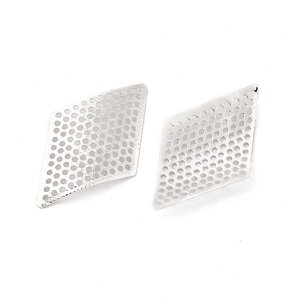 

PandaHall Brass Filigree Joiners, Cadmium Free & Lead Free, Rhombus Connector, 925 Sterling Silver Plated, 30.5x18x2mm, Hole: 0.8mm Brass...