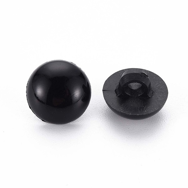 

PandaHall 1-Hole Plastic Buttons, Half Round, Black, 12.5x10mm, Hole: 2.5mm Plastic Half Round Black