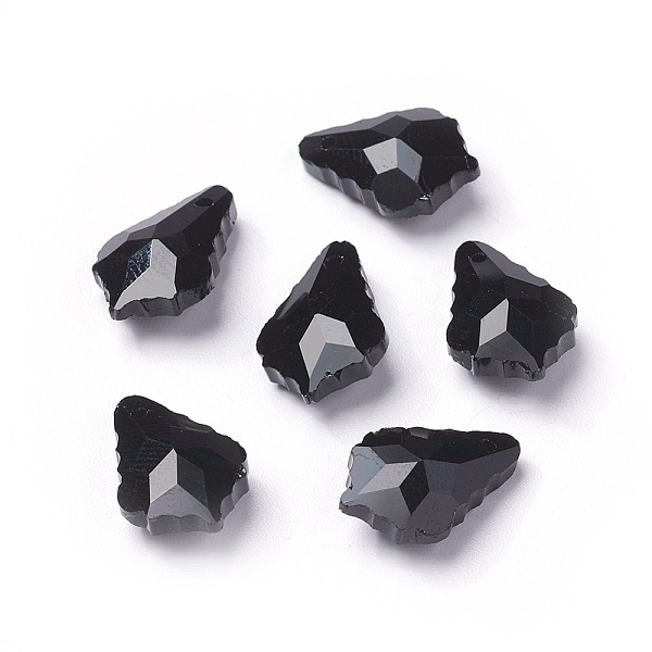 

PandaHall Faceted Glass Pendants, Leaf, Black, 16x11x6mm, Hole: 1.5mm Glass Leaf Black