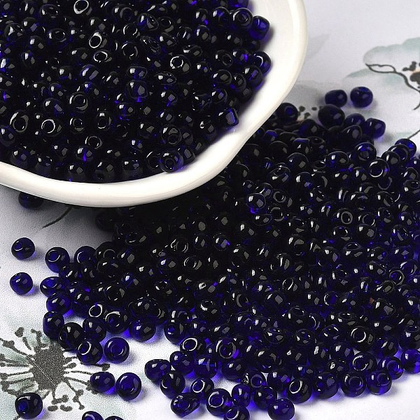 

PandaHall Transparent Colours Glass Seed Beads, Fringe Teardrop Beads, Midnight Blue, 6/0, 4~4.5x3~3.5x4~4.5mm, Hole: 1~1.2mm, about...