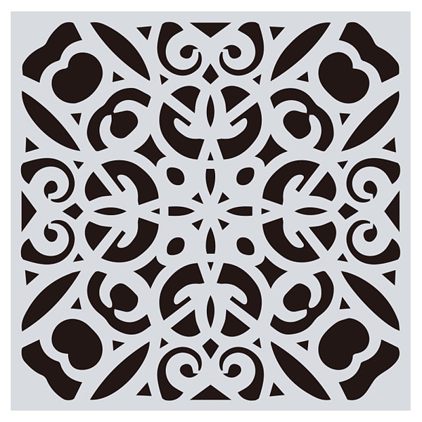 

PandaHall Flower Pattern Eco-Friendly PET Plastic Hollow Painting Silhouette Stencil, DIY Drawing Template Graffiti Stencils, Square, White...