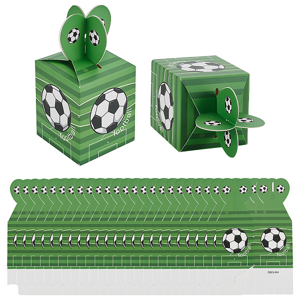 50Pcs Square Football Print Paper Boxes