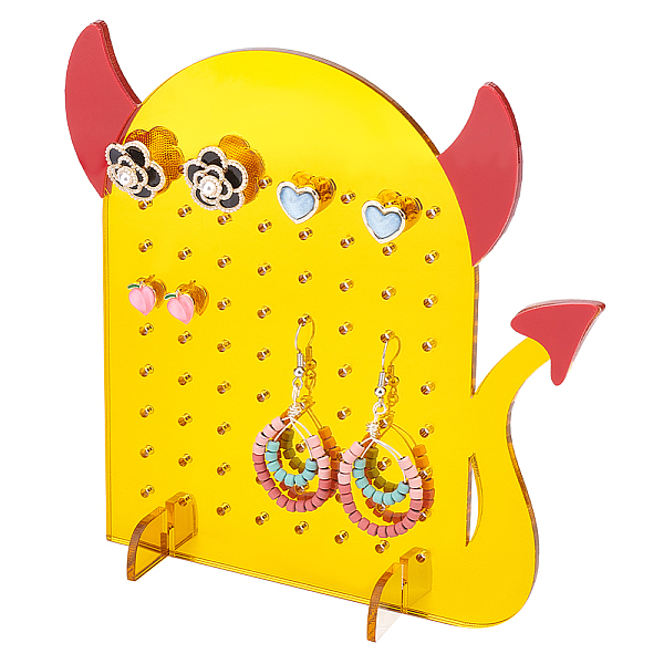 

PandaHall Acrylic Earring Display Stands, Earring Organizer Holder, Red, Monster Pattern, Finish Product: 15x5x15.5cm, about 3pcs/set...