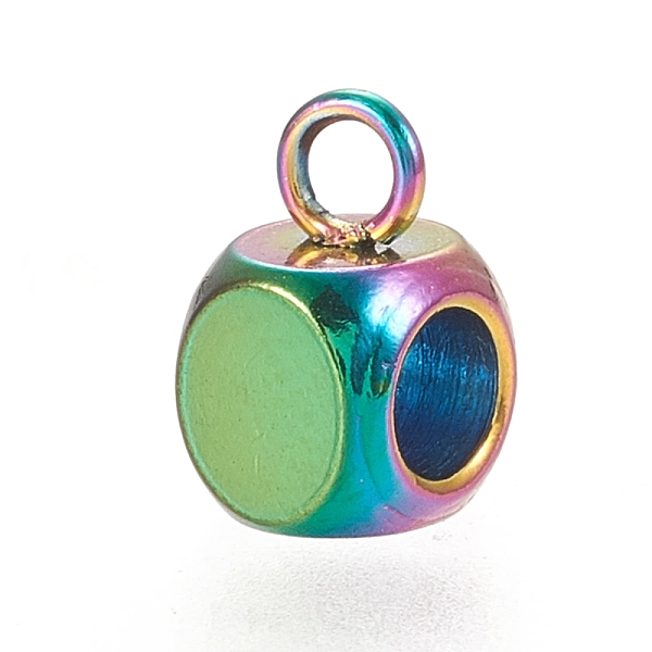 

PandaHall Ion Plating(IP) 304 Stainless Steel Tube Bails, Loop Bails, Cube Bail Beads, Rainbow Color, 7.5x5x5mm, Hole: 1.6mm 304 Stainless...
