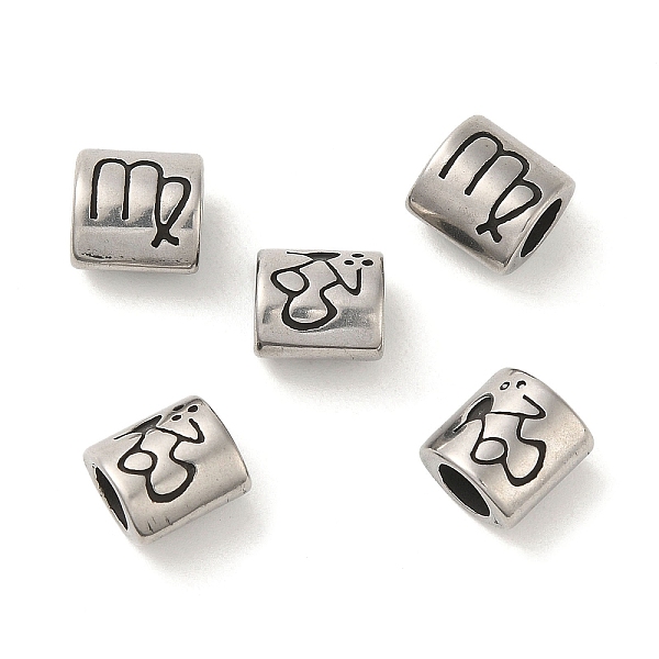 

PandaHall Oval with Constellation 304 Stainless Steel Beads, Large Hole Beads, Antique Silver, Virgo, 9x9x6mm, Hole: 4.5mm 304 Stainless...