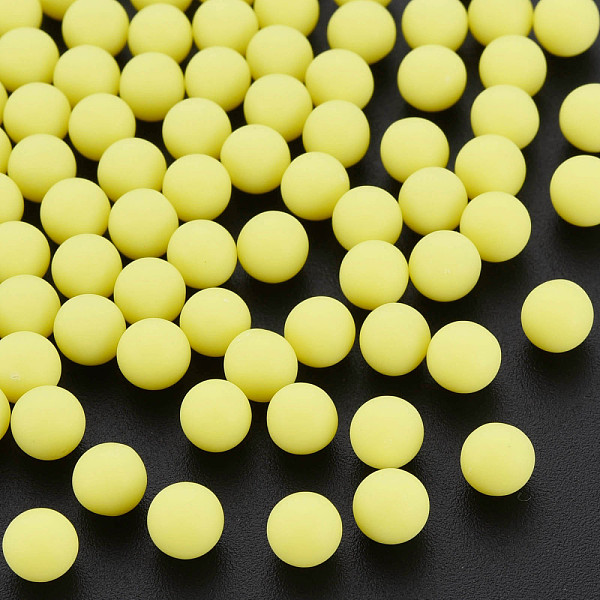

PandaHall Opaque Acrylic Beads, Frosted, No Hole, Round, Yellow, 6mm, about 3900pcs/500g Acrylic Round Yellow