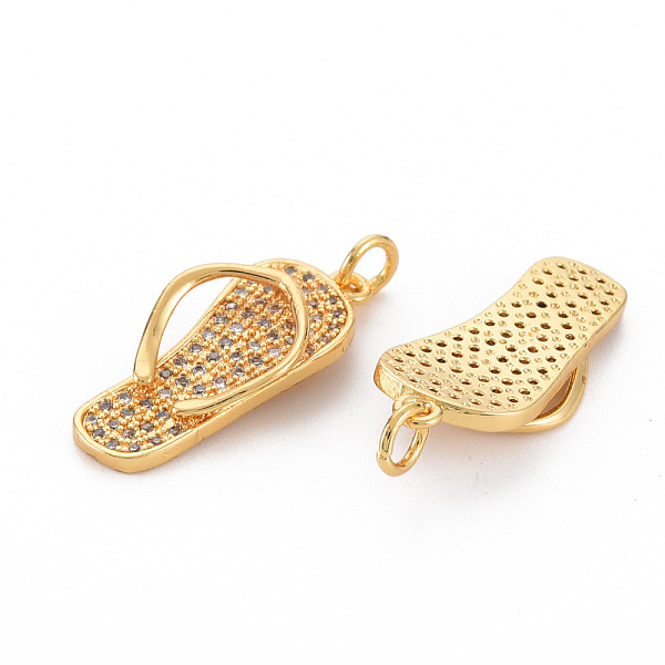 

PandaHall Brass Clear Cubic Zirconia Pendants, Nickel Free, with Jump Rings, Shoes, Real 18K Gold Plated, 24x11x4mm, Hole: 3mm, Jump Rings...