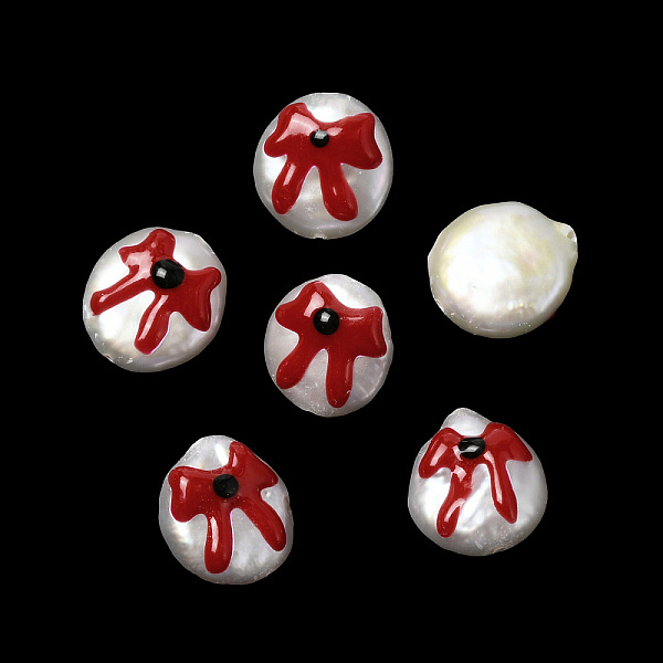 

PandaHall Baroque Natural Keshi Pearl Beads, with Enamel, Freshwater Pearl, Oval, FireBrick, 11~14x10.5~12x5~6.5mm, Hole: 0.6mm Keshi Pearl..., Red