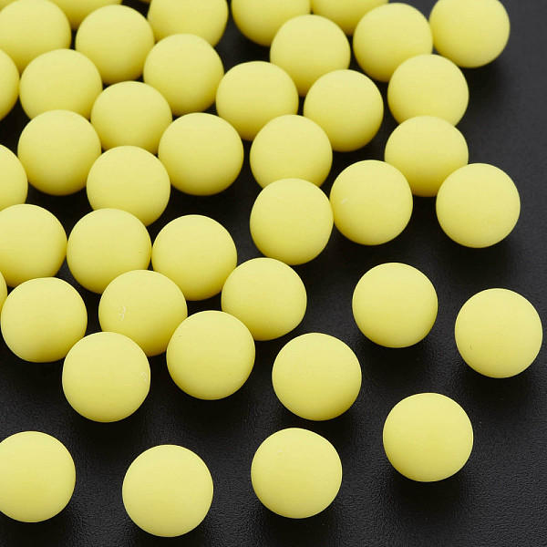 

PandaHall Opaque Acrylic Beads, Frosted, No Hole, Round, Yellow, 8mm, about 1600pcs/500g Acrylic Round Yellow