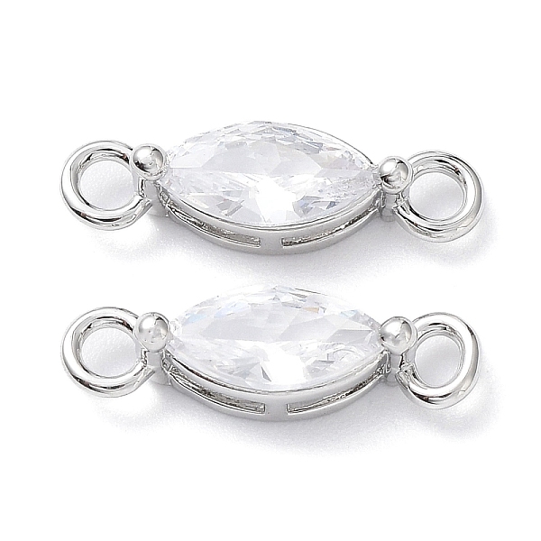 

PandaHall Brass Clear Cubic Zirconia Links Connectors, Long-Lasting Plated, Flat Round, Real Platinum Plated, 13x4x4mm, Hole: 2mm...