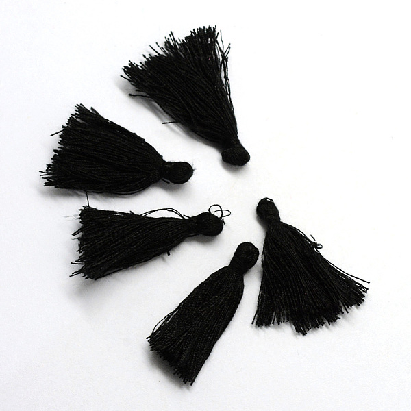 

PandaHall Cotton Tassel Decorations, Pendant Decorations, Black, 30mm Cotton Black