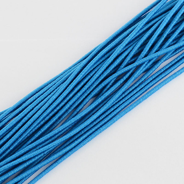

PandaHall Elastic Cord, with Fibre Outside and Rubber Inside, Dodger Blue, 2mm, about 109.36 yards(100m)/bundle Elastic Fibre Round Blue