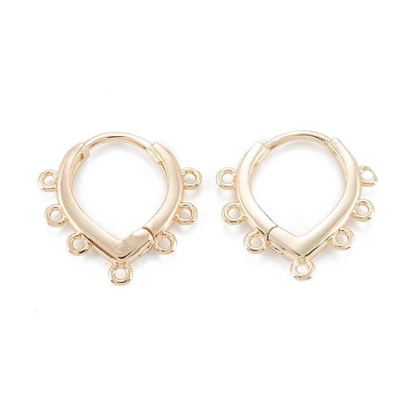 

PandaHall Brass Hoop Earring Findings, with Horizontal Loop, Teardrop, Real 14K Gold Plated, 17.5x18x2.5mm, Hole: 1mm, Pin: 0.7mm Brass