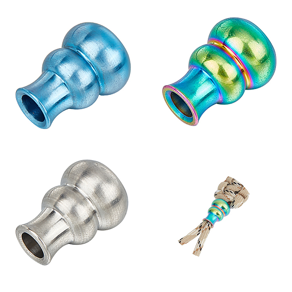 

PandaHall 3Pcs 3 Colors Outdoor EDC Tool Titanium Alloy Parachute Rope European Beads, Large Hole Beads. Gourd , Mixed Color, 17.5x12.5mm...