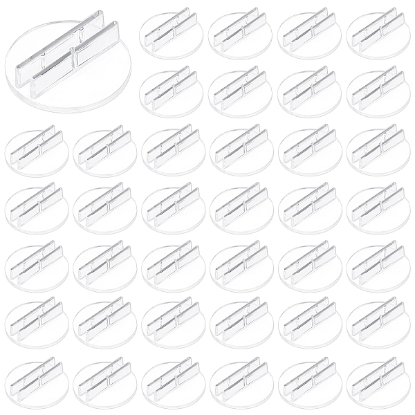 

PandaHall AHANDMAKER 100 Pcs Game Card Stands Translucent Props Paper Board Card Stands Plastic Card Holder Business Card Holder, for..., Clear