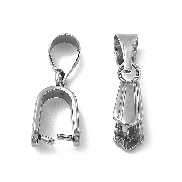 

PandaHall 304 Stainless Steel Ice Pick Pinch Bails, Stainless Steel Color, 10~10.5x4mm, Hole: 5x3.5mm, Pin: 0.6mm, 6mm Inner High 304...