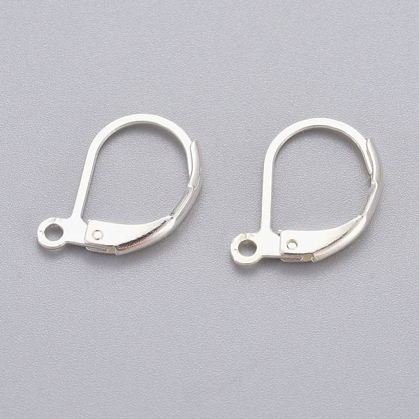 

PandaHall 304 Stainless Steel Leverback Earring Findings, with Loop, Silver Color Plated, 15x10x1.5mm, Hole: 1.2mm, Pin: 1x0.8mm 304...