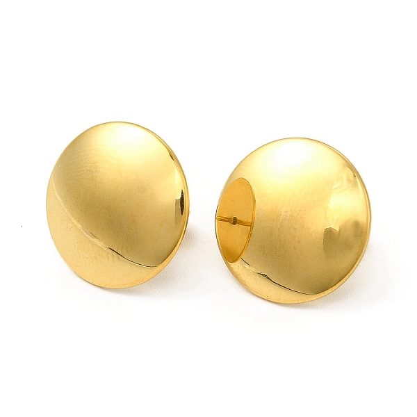 

PandaHall Ion Plating(IP) 304 Stainless Steel Flat Round Stud Earrings for Women, Real 18K Gold Plated, 15mm, Pin: 0.8mm 304 Stainless Steel...