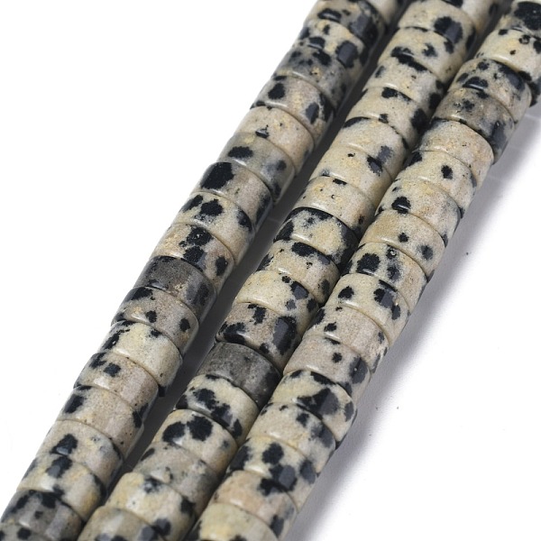 

PandaHall Natural Dalmatian Jasper Beads Strands, Heishi Beads, Flat Round/Disc, 6x3mm, Hole: 1mm, about 119~131pcs/strand, 14.76~15.74 inch...