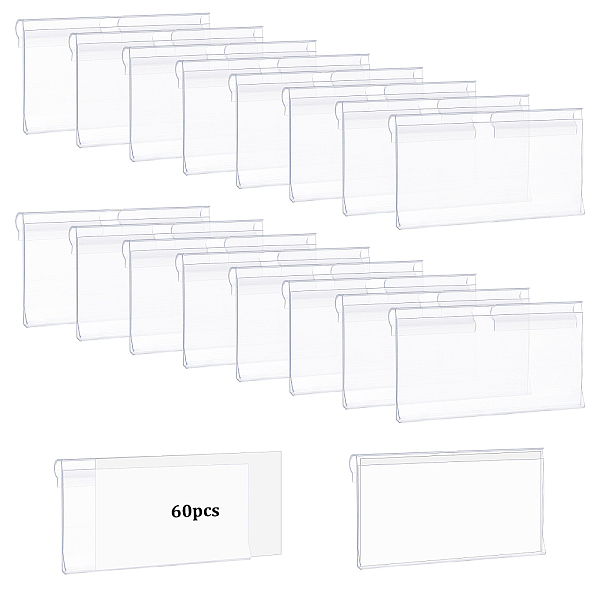 

PandaHall PVC Commodity Label Display, Supermarket, Bakery, Cafe Price Tag, Clear, 1-5/8x3-1/8x1/4 inch(4.2x8x0.75cm) Plastic Clear