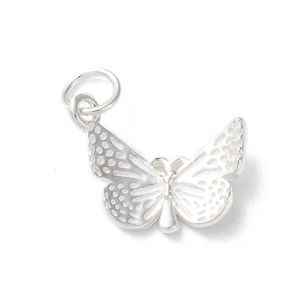 

PandaHall 925 Sterling Silver Insect Charms, with Jump Rings, Silver Color, Butterfly, 11.5x14x2mm, Hole: 3.8mm Sterling Silver Butterfly
