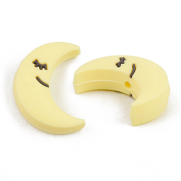 

PandaHall Food Grade Eco-Friendly Silicone Beads, Chewing Beads For Teethers, DIY Nursing Necklaces Making, Moon, Champagne Yellow...