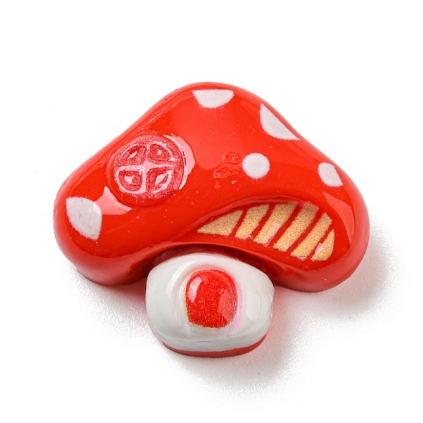 

PandaHall Autumn Opaque Resin Plant Decoden Cabochons, Mushroom, 18x21x8.5mm Resin Mushroom