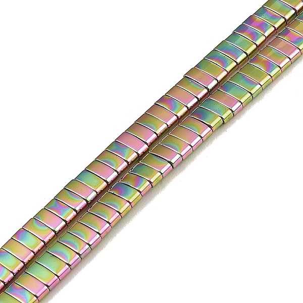 

PandaHall Electroplated Non-magnetic Synthetic Hematite Beads Strands, Rectangle, 2-Hole, Rainbow Plated, 5x2x2mm, Hole: 0.8mm, about...