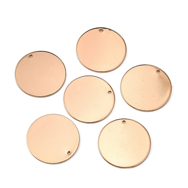

PandaHall Brass Pendants, Stamping Blank Tag, Flat Round, Light Gold, 25x1mm, Hole: 1.4mm Brass Flat Round
