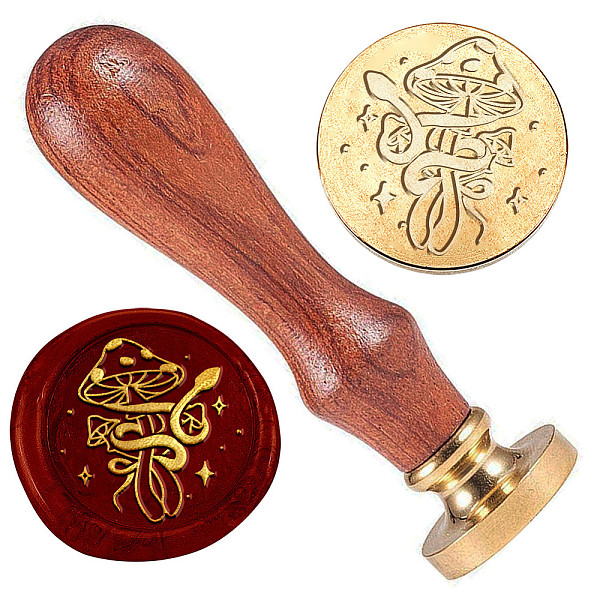 

PandaHall Golden Plated Brass Sealing Wax Stamp Head, with Wood Handle, for Envelopes Invitations, Gift Cards, Snake, 83x22mm, Head: 7.5mm...