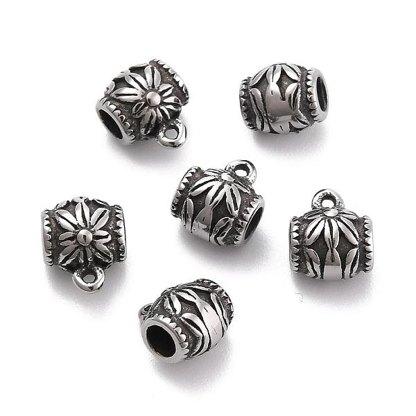 

PandaHall Retro 304 Stainless Steel Tube Bails, Loop Bails, Bail Beads, Barrel, Antique Silver, 10x7.5x6.5mm, Hole: 1mm, Inner Diameter: 3mm...