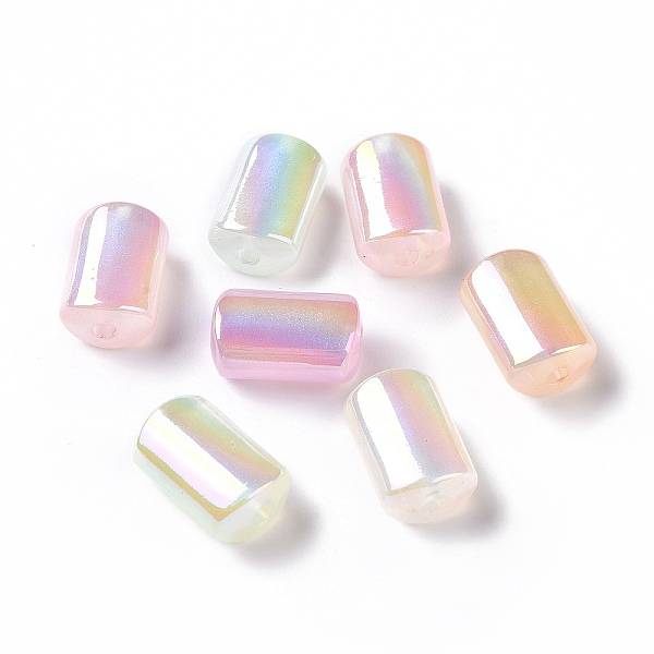 UV Plating Rainbow Iridescent Luminous Acrylic Beads